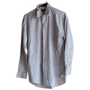 Men's Casual Button Down Shirt - Blue Checkered